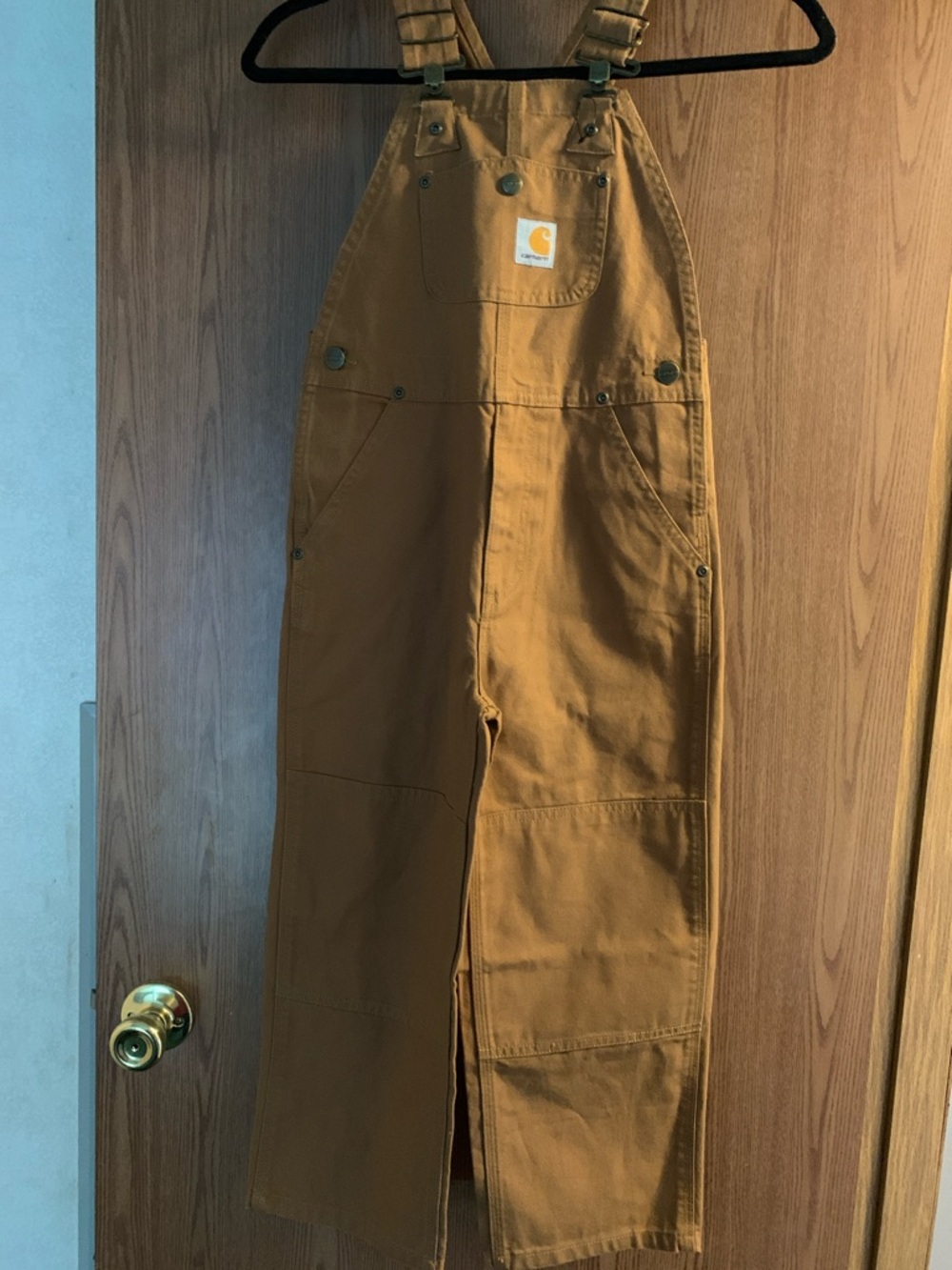 Carhartt Brown Duck Canvas Carpenter Bib Overalls Size 6